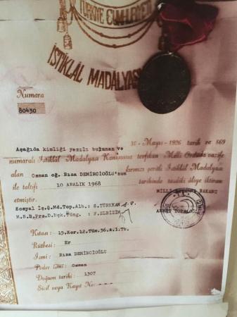 dedemin istiklal madalyası